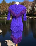 Blue Purple Frills Raised Texture Dress