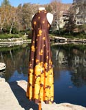 Brown Flower Design Sleeveless Dress