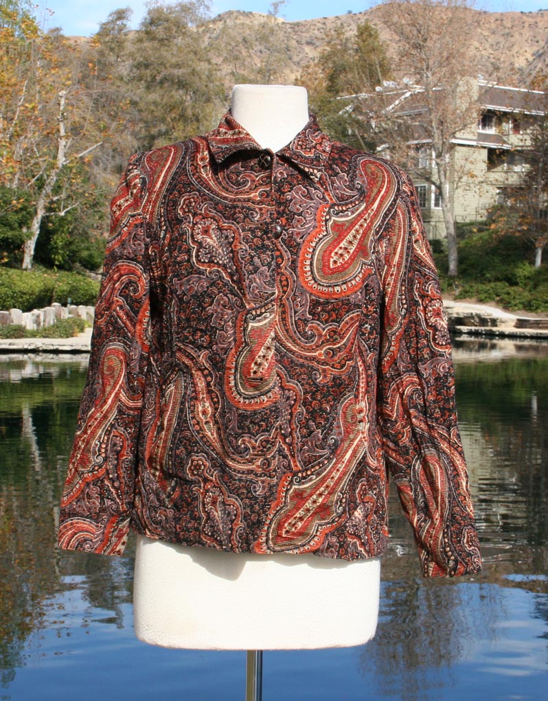 Brown Pasley Crop Jacket