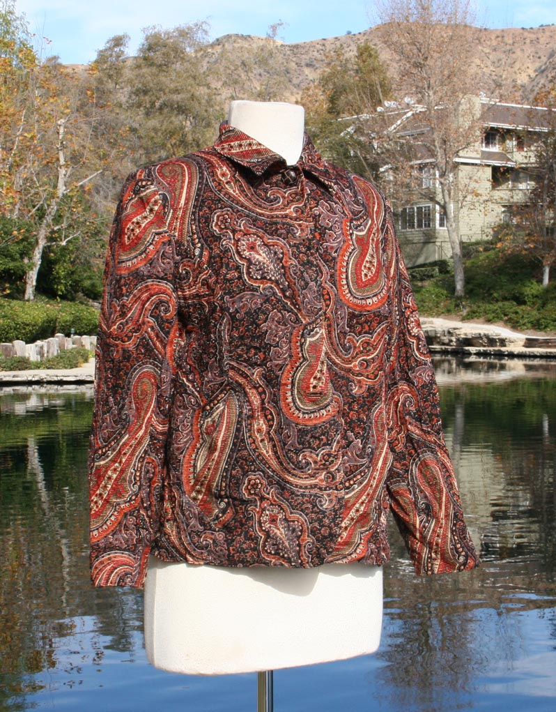 Brown Pasley Crop Jacket