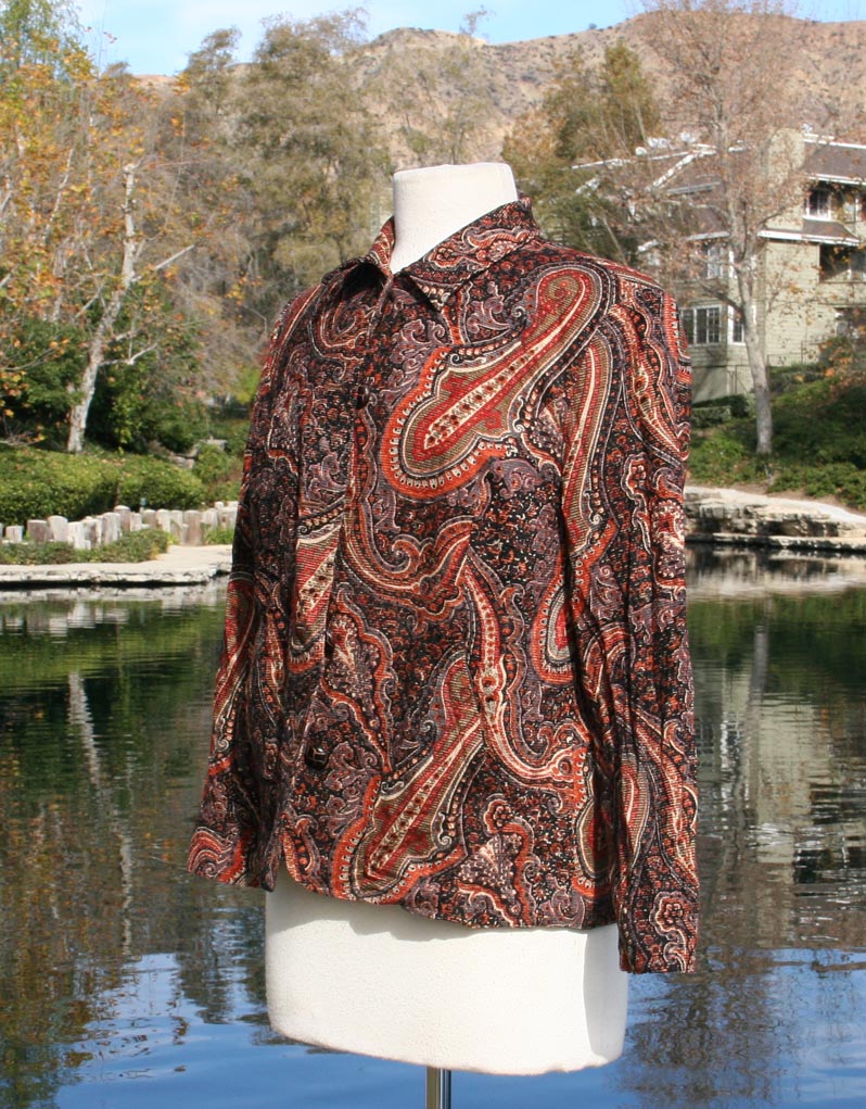 Brown Pasley Crop Jacket