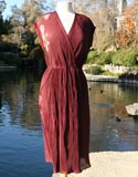 Burgundy Flower Design Dress