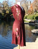 Burgundy Flower Design Dress