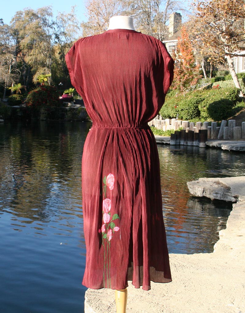 Burgundy Flower Design Dress