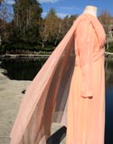 Peach Sheer Dress With Cape