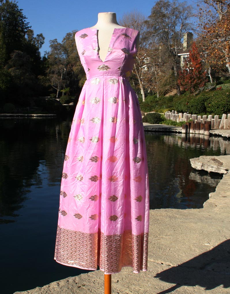 Pink And Gold Sleeveless Dress