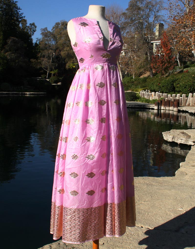 Pink And Gold Sleeveless Dress