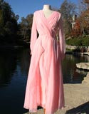 Pink Sheer Front Long Dress