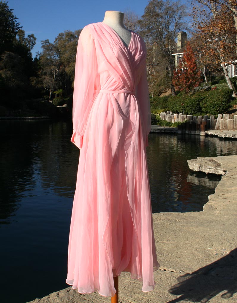 Pink Sheer Front Long Dress