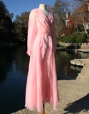 Pink Sheer Front Long Dress