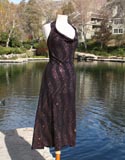Purple Black Vertical Waves Glittter Sparkles Dress