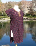 Purple Orange Spotted Dashiki Style Top