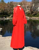 Red Chiffon Sheevles Long Dress