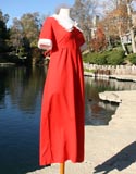 Red Lace Boarder Sleeves Collar Dress