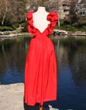 Red Sleeveless Ruffle Top Dress