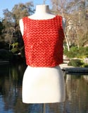 Red Sparkle Sleeveless Crop Top