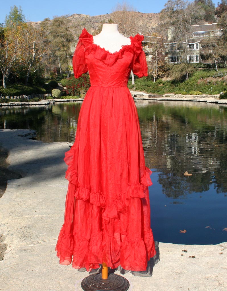 Red Sunny With Layered Ruffle Design Dress
