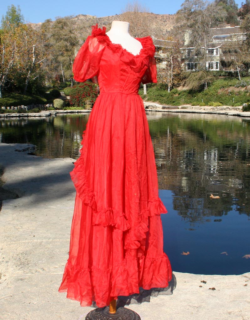 Red Sunny With Layered Ruffle Design Dress