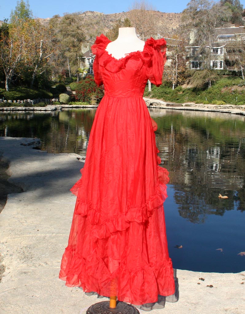 Red Sunny With Layered Ruffle Design Dress