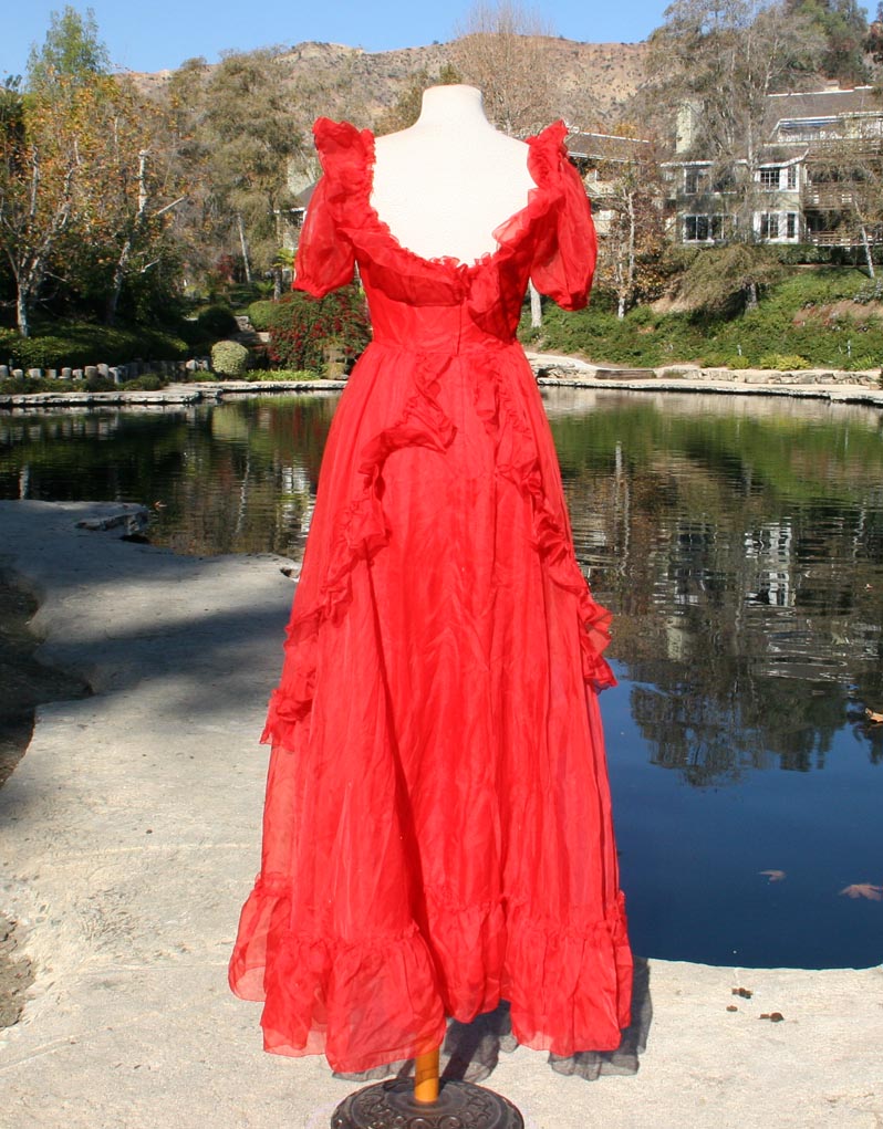 Red Sunny With Layered Ruffle Design Dress