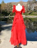 Red Sunny With Layered Ruffle Design Dress