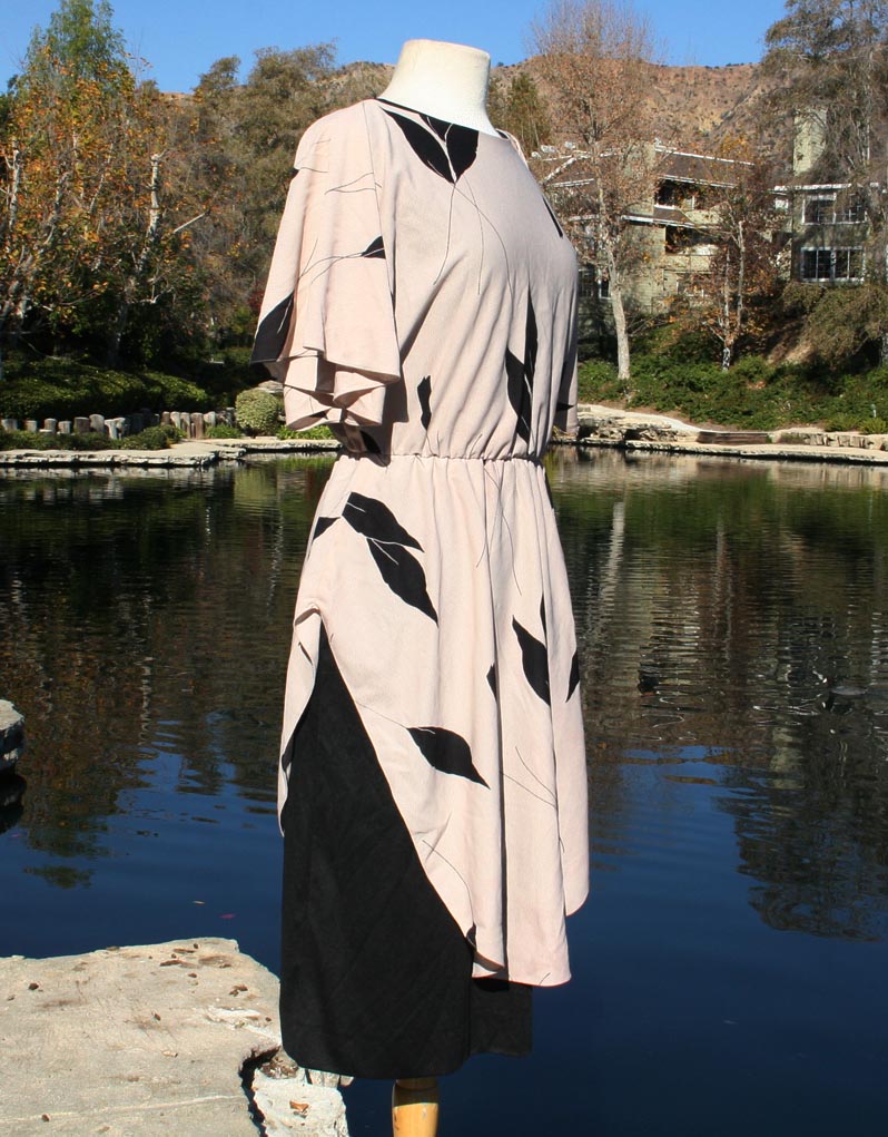 Tan Black With Black Lining Dress