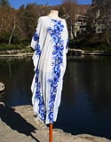 White Blue Hawaiian Aloha Flower Dress