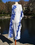 White Blue Hawaiian Aloha Flower Dress