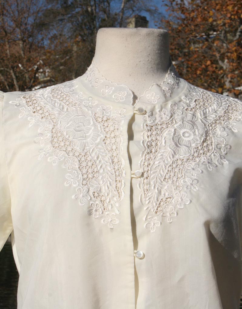 White Embroidered Lace Top