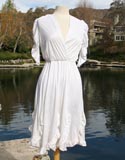 White Ruffle Sleeve And Bottom Border Dress