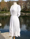White Ruffle Sleeve And Bottom Border Dress