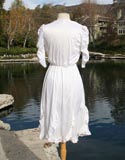 White Ruffle Sleeve And Bottom Border Dress