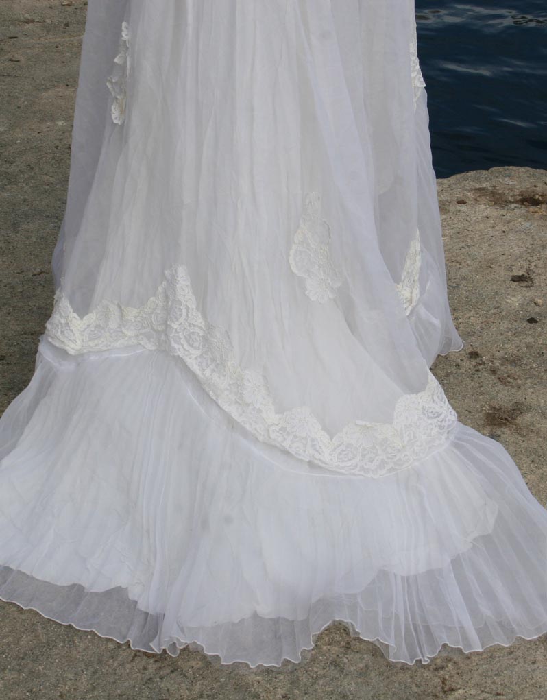 White Traditional Wedding Dress With Train