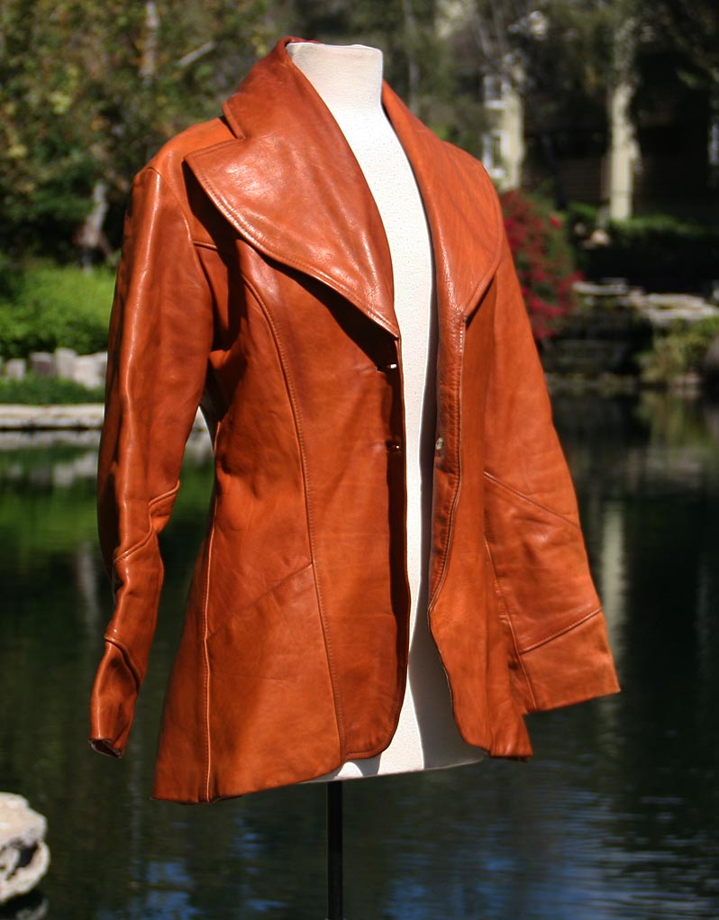 Light Tan Firm Leather Quarter Length Jacket