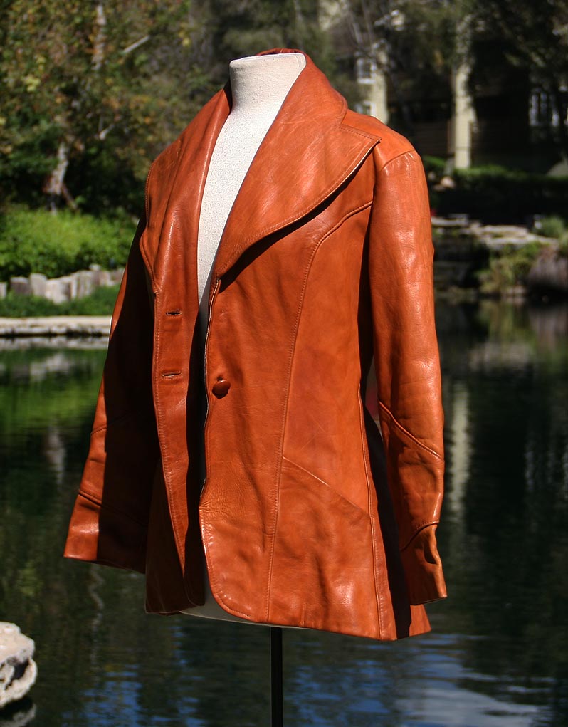 Light Tan Firm Leather Quarter Length Jacket
