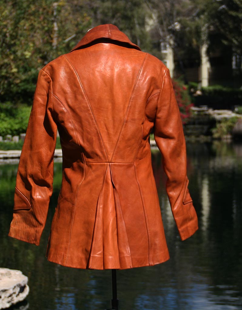 Light Tan Firm Leather Quarter Length Jacket