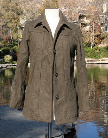 ARMY GREEN SLIM CUT WOOL JACKET MEN