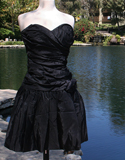 Black Strapless With Side Hip Bow With Diamond
