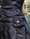 Black Strapless With Side Hip Bow With Diamond