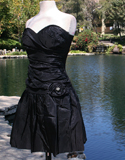 Black Strapless With Side Hip Bow With Diamond