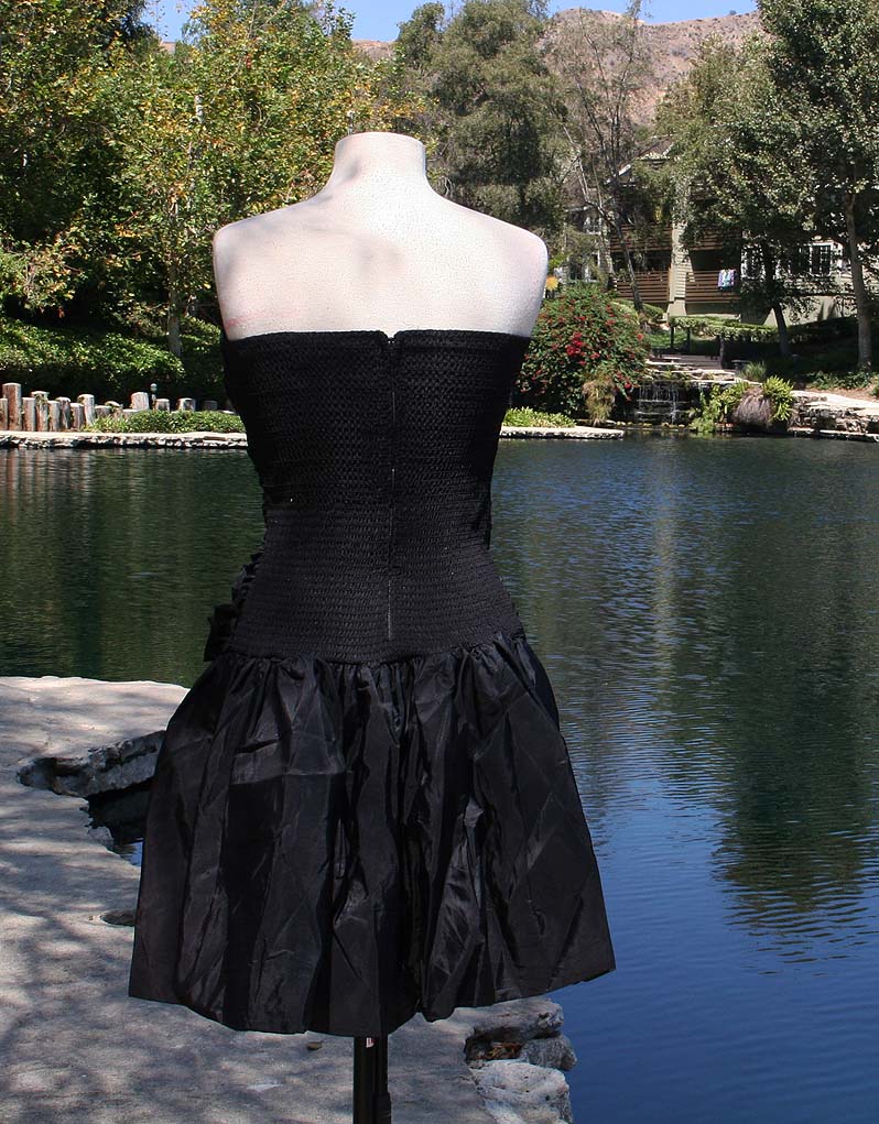 Black Strapless With Side Hip Bow With Diamond
