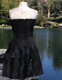 Black Strapless With Side Hip Bow With Diamond