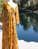Gold Paisley Long Shirt Front Middle Split        