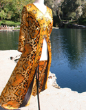 Gold Paisley Long Shirt Front Middle Split