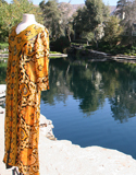 Gold Paisley Long Shirt Front Middle Split