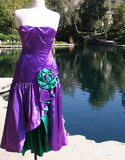 Purple Strapless With Green And Purple Side Hip Bow