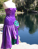 Purple Strapless With Green And Purple Side Hip Bow
