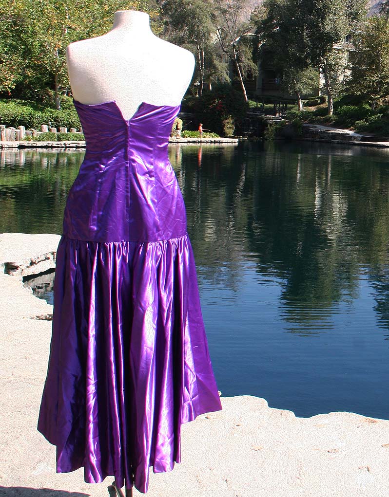 Purple Strapless With Green And Purple Side Hip Bow