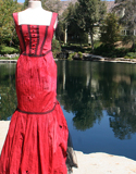 Red With Black Trim Torn Old West Dress