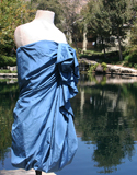 Sky Blue Air Mini Dress With Front Center Bow